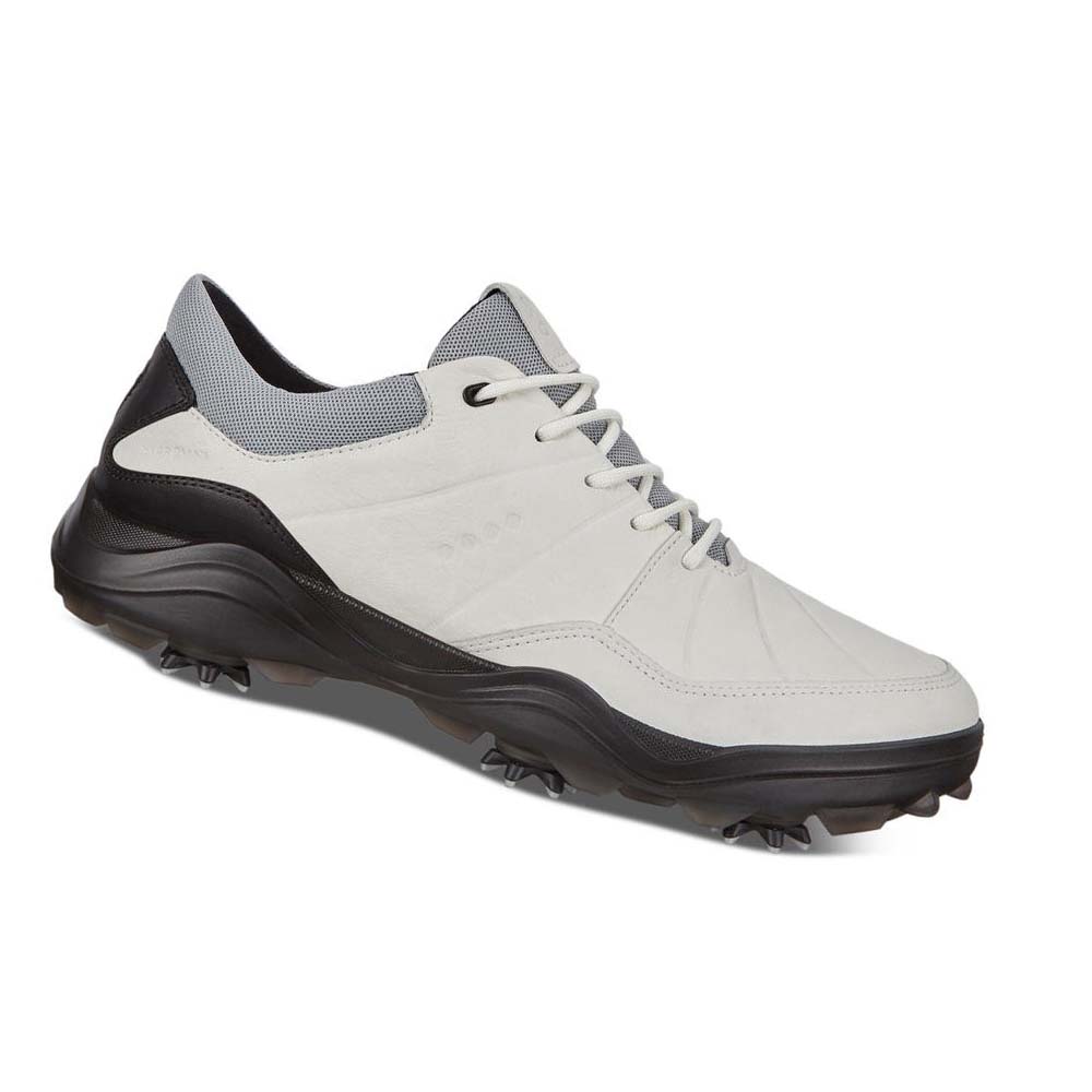 Men\'s Ecco Cleated Strike Golf Shoes White | USA 544GSO